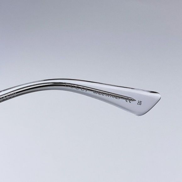 Gucci GG0184O 012 BRAND NEW Eyeglasses Crystal Clear Silver Square Unisex - Picture 8 of 12